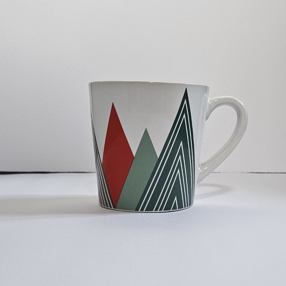 Starbucks Coffee Mug Tree Geometric Pattern Mountains 12 oz